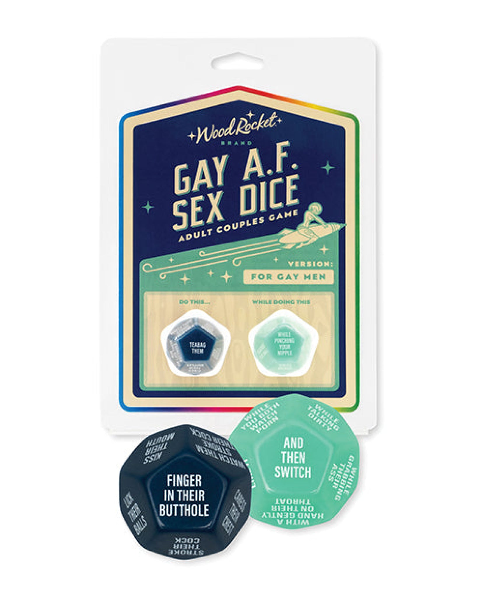 Wood Rocket Gay AF Gay Men Couples Sex Dice Game - Blue – JLD