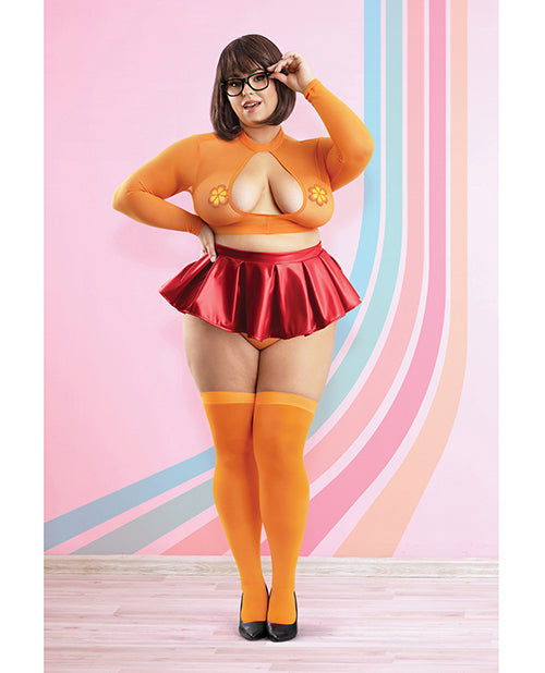 Play Mystery Mistress 6 pc Set - Orange/Red Fantasy Lingerie